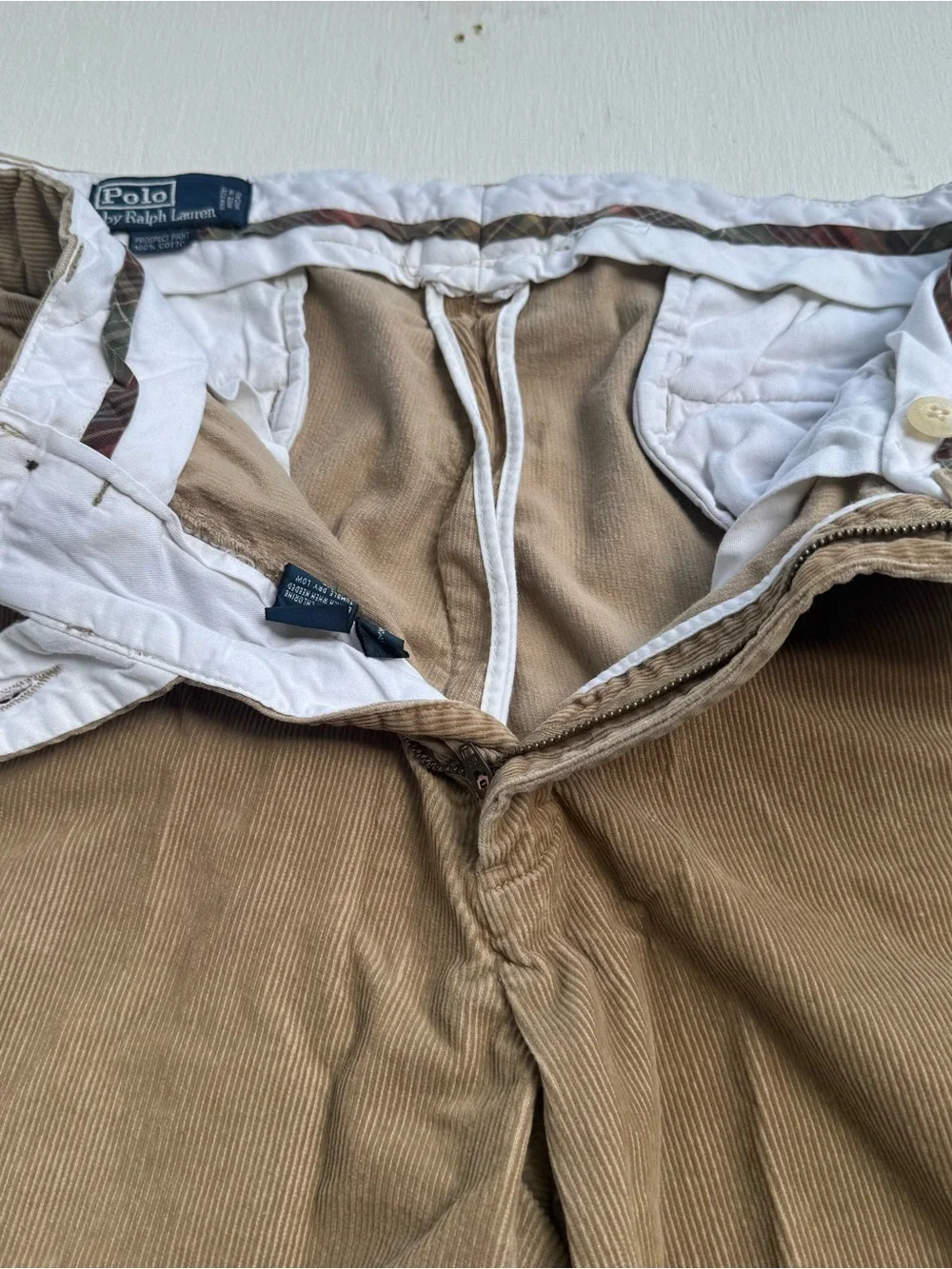 Vintage Polo Ralph Lauren Prospect Corduroy Pants Mens 33x32 Brown 100% Cotton